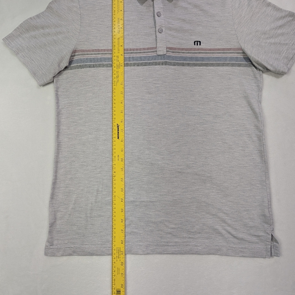 TravisMathew Men's Gray Performance Golf Polo | Stretch Activewear Large - Picture 6 of 6